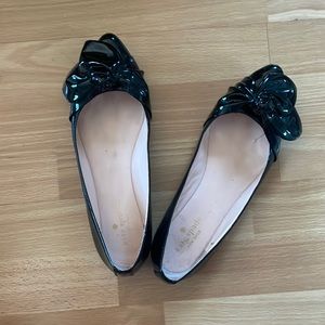 Kate Spade Patent Leather Flats with Bow Detail
